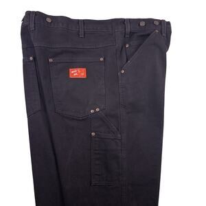 Vintage Wild Ass Carpenter Jeans Mens 40x32 Suspender Buttons Black 90s USA Made
